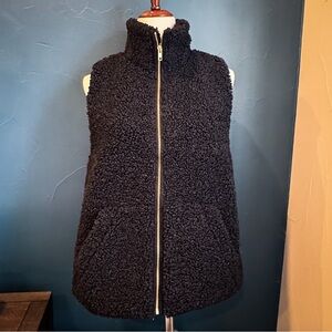 J. Crew Black Sherpa Vest